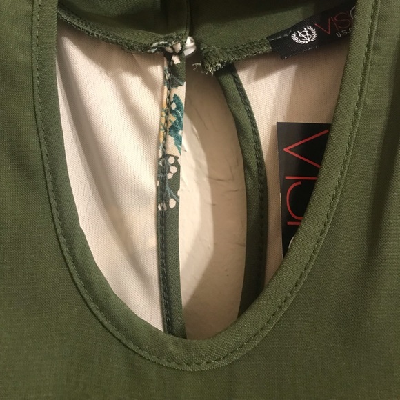 NWT Vision Women’s Edgy Boho Shift Dress M Green Clean Smoke & Per Free Home. - Picture 4 of 11